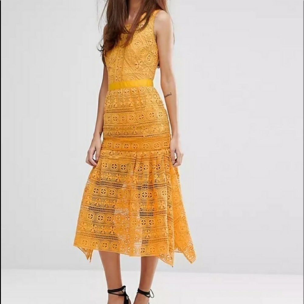 🔥True Decadence,STATEMENT DRESS,  Frilled,Exquisite Lace Stunner,Exclt Cond, 6